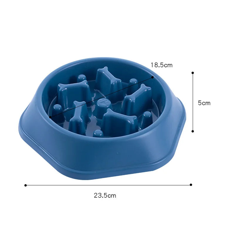 Pet Dog Bowl Dog Slow Feeder Bowl Puppy Cat Slow Eating Dish Bowl Anti-Gulping Food Plate Feeding Dog Cat Food Bowl Pet Supplies